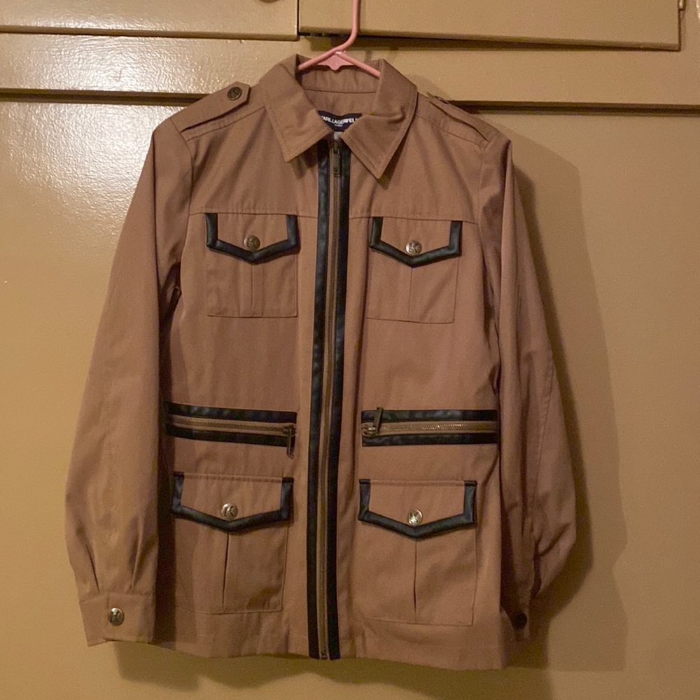Karl Lagerfeld brown utility jacket/coat